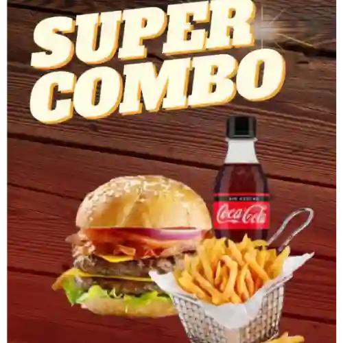 Hamburguesa Doble + Papas + Coca Cola
