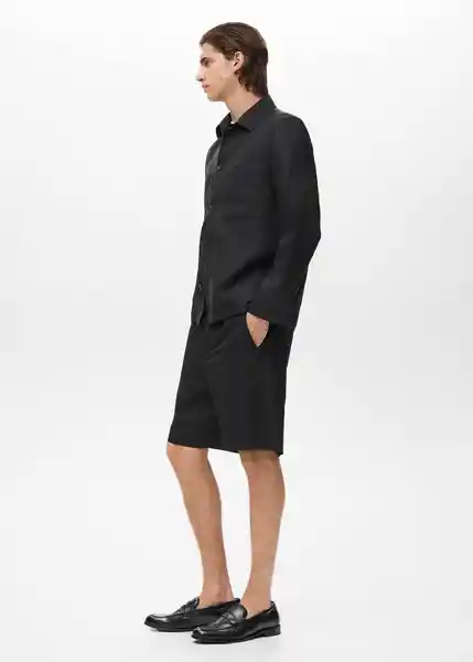 Bermuda Banarea Negro Talla 40 Hombre Mango