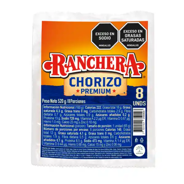 Ranchera Chorizo Premium de Cerdo