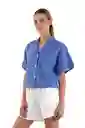Camisa Charlize Azul Claro Talla Xs Mercedes Campuzano