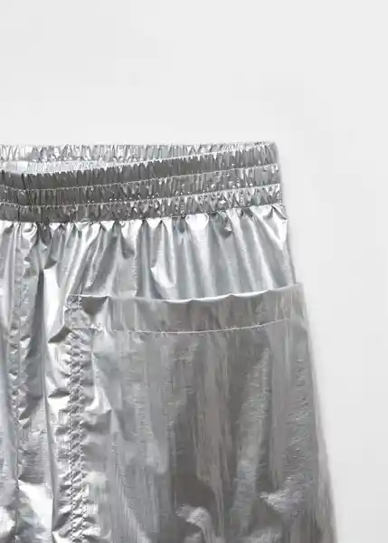 Short Moon-H Mujer Plata Talla S Mango