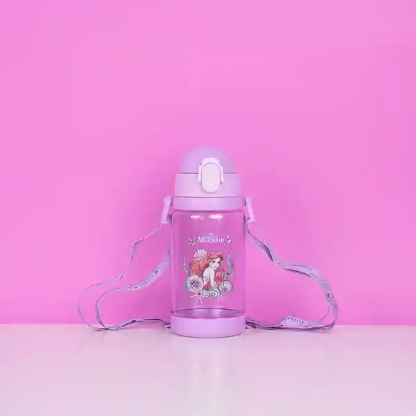 Botilo Plástico Con Correa Disney la Sirenita de 520 mL Miniso