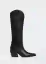 Botas West Negro Talla 38 Mujer Mango