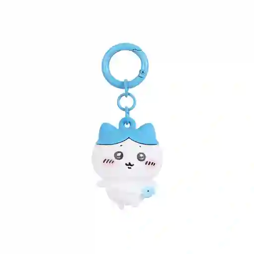 Llavero 3D Hachiware Serie Chiikawa Blanco Con Azul Miniso