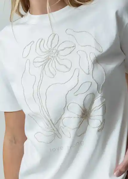 Camiseta Mujer Crudo Puro Claro Talla S 402G025 Naf Naf