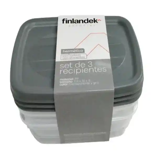 Finlandek Set Recipient Rectangular Basic Esencial 21015