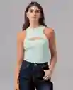 Camiseta Mujer Verde Canton Medio Talla S 72591 Rifle
