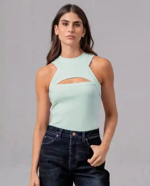 Camiseta Mujer Verde Canton Medio Talla S 72591 Rifle