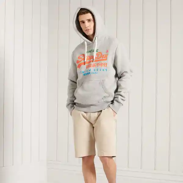 Superdry Buzo vl Tri Hood Gris Talla XL