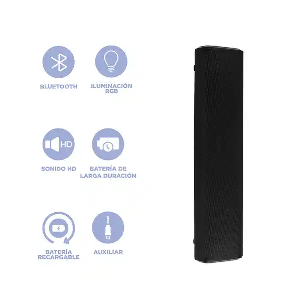 Bocina Soundbar Con Luces Negro Modelo Ebs 1005 Miniso