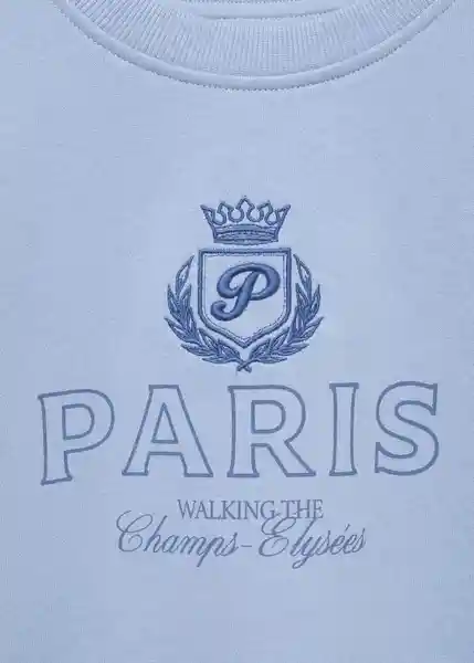 Buzo Sudadera Paris Celeste Talla 06 Niña Mango