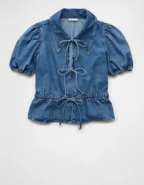 Camisa Mujer Azul Talla X-Small 6384936 American Eagle