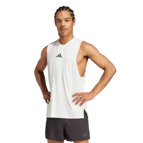 Adidas Camiseta D4T Int Tank Entrenamiento Hombre Blanco Talla M