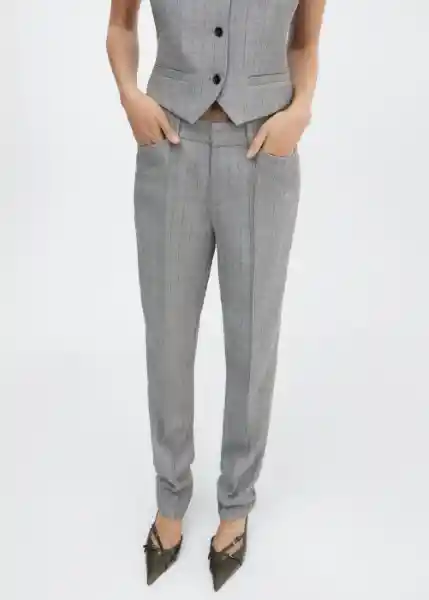 Pantalón Lyon Gris Claro Vigoré Talla 36 Mujer Mango