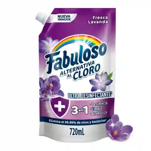 Fabuloso Limpia Pisos Alternativa al Cloro Fresca Lavanda 720ml