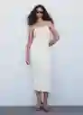 Vestido Rejina Blanco Talla L Mujer Mango