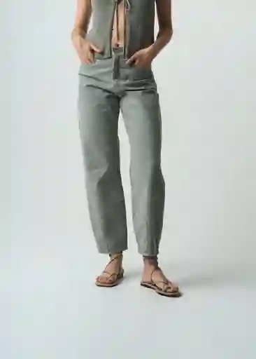 Pantalón Sorci Mujer Verde Calma Medio T 6 432G384 Naf Naf