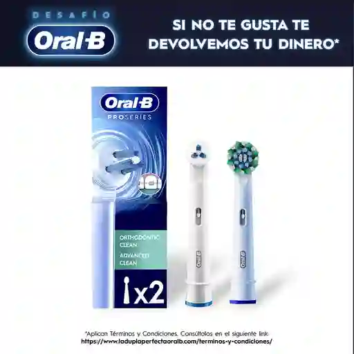 Oral-B Orthodontic Clean Cabezal Redondo de Repuesto para Cepillo Eléctrico 2 Unidades