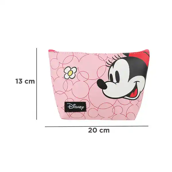 Cosmetiquera Forma Trapecio Mickey Mouse Minnie Rosa Miniso