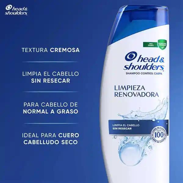 Shampoo Head Shoulders Limpieza Renovadora Control Caspa 375 ml + Shampoo Head Shoulders Limpieza Renovadora Control Caspa Champu Head and Shoulders 180 ml