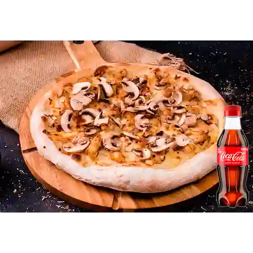 Combo Pizza de Pollo c/ Champiñón +Cocacola Orig 250ML
