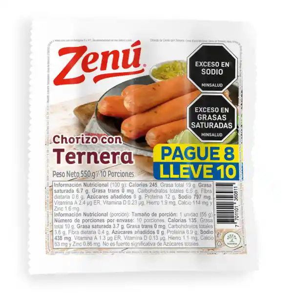Zenú Chorizo Ternera 400 g