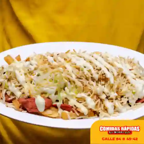 Salchipapa con Pollo