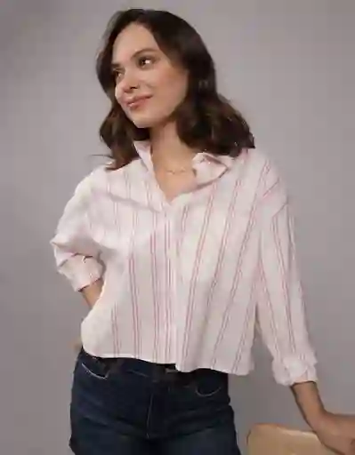 Camisa Mujer Rosa Talla: Large American Eagle