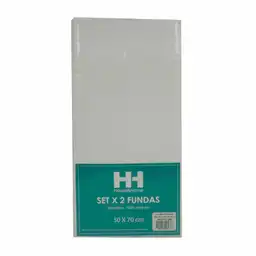 H&H Set Fundas 100% Poliéster Blanco 50 x 70 cm