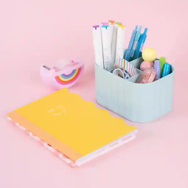 Organizador Plástico Compartimento Alta Macaron Azul Miniso