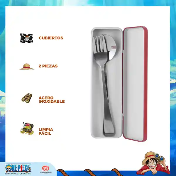 Juego Cubiertos Tenedor y Cuchara Luffy Serie One Piece Miniso