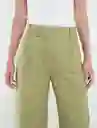 Pantalón Uarzazat Mujer Verde Retro Medio Talla 4 Naf Naf