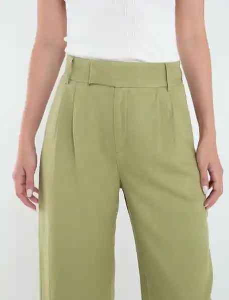 Pantalón Uarzazat Mujer Verde Retro Medio Talla 4 Naf Naf