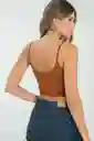 Crop Top Tiras Malibu Color Café Caramelo Talla M Ragged