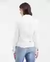 Camisa Eyelet Longsleeve Femenino Blanco 0 Claro T S Chevignon