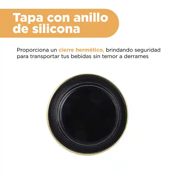 Botella Plástico Silicona Portátil de Silver Grey Negro Miniso