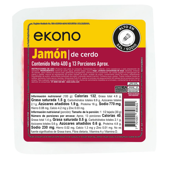 Jamón de Cerdo Ekono 400 g
