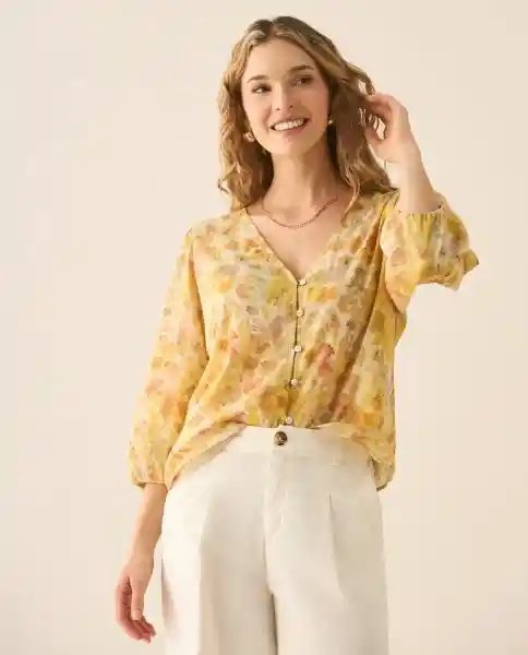 Camisa Amarillo Envejecido Medio Talla M 613G027 Esprit