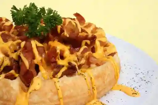 Waffle Jamón, Queso y Tocineta