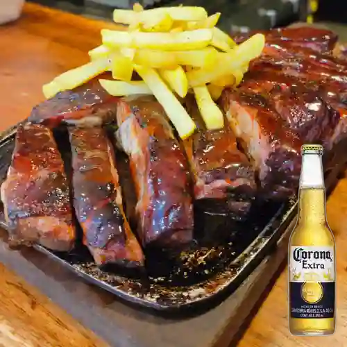 Combo Costilla San Luis + Corona Extra 355 ml
