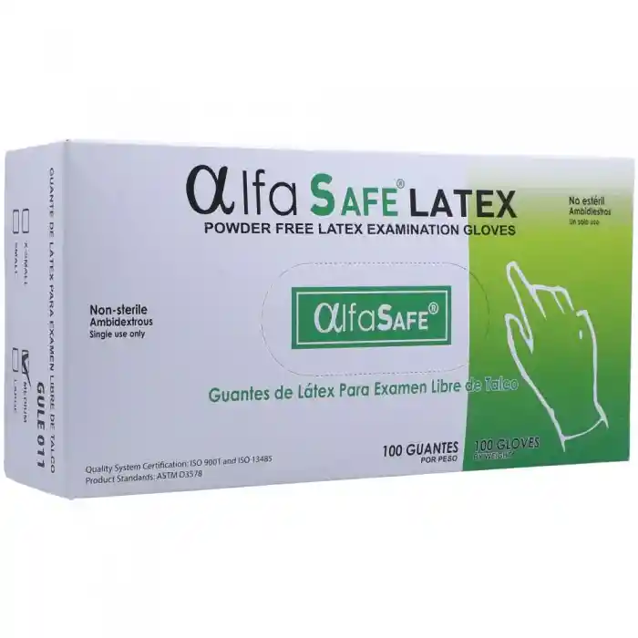 AlfaSafe Guantes De Látex No Estéril x 100 Unidades