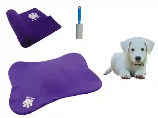 Hally Pets Set Tapete + Cobija + Quitamotas Morado OT0010