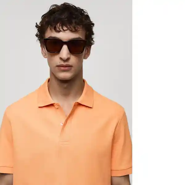 Camisa Polo Rea Naranja Pastel Talla Xl Hombre Mango