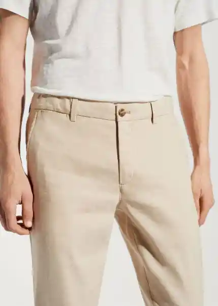 Pantalón Genoa Beige Talla 38 Hombre Mango