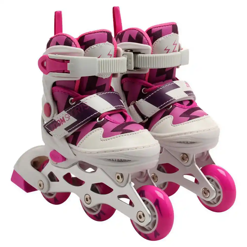 Zoom Sports Patines Ajustables. Aluminio Talla 27- 30 Gris Fucsia. Sku 7707451201910