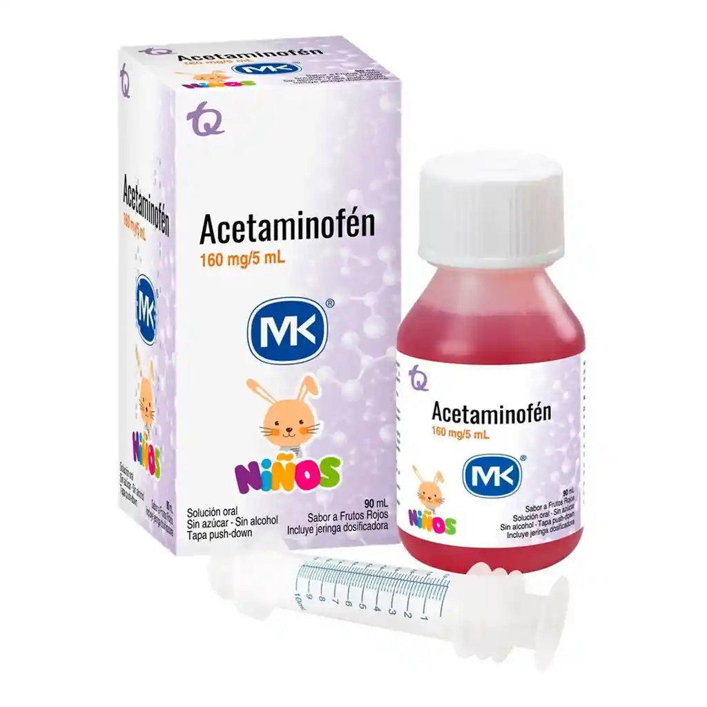 Mk Acetaminofén Jarabe Niños Sabor Frutos Rojos (160 mg) 