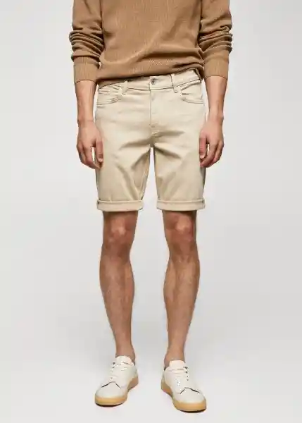 Bermuda Nepto Beige Talla 42 Hombre Mango