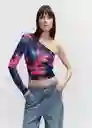 Camiseta Dion Fucsia Talla M Mujer Mango