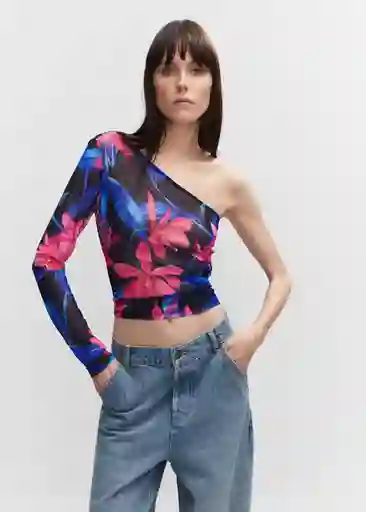 Camiseta Dion Fucsia Talla M Mujer Mango