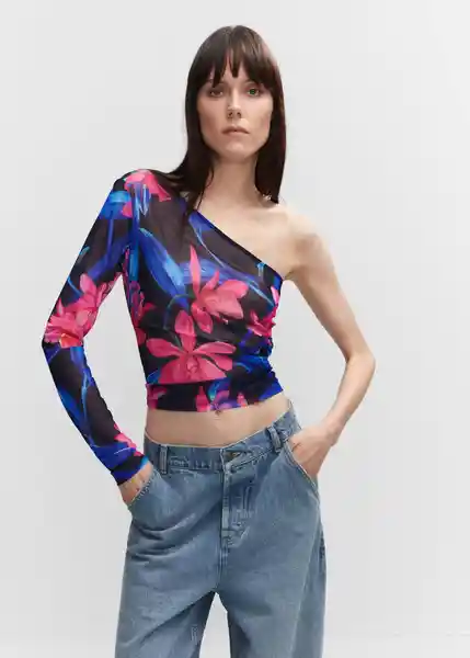 Camiseta Dion Fucsia Talla M Mujer Mango